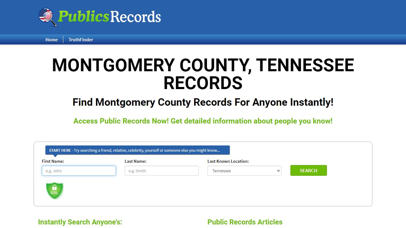 Find Montgomery County, Tennessee Records!